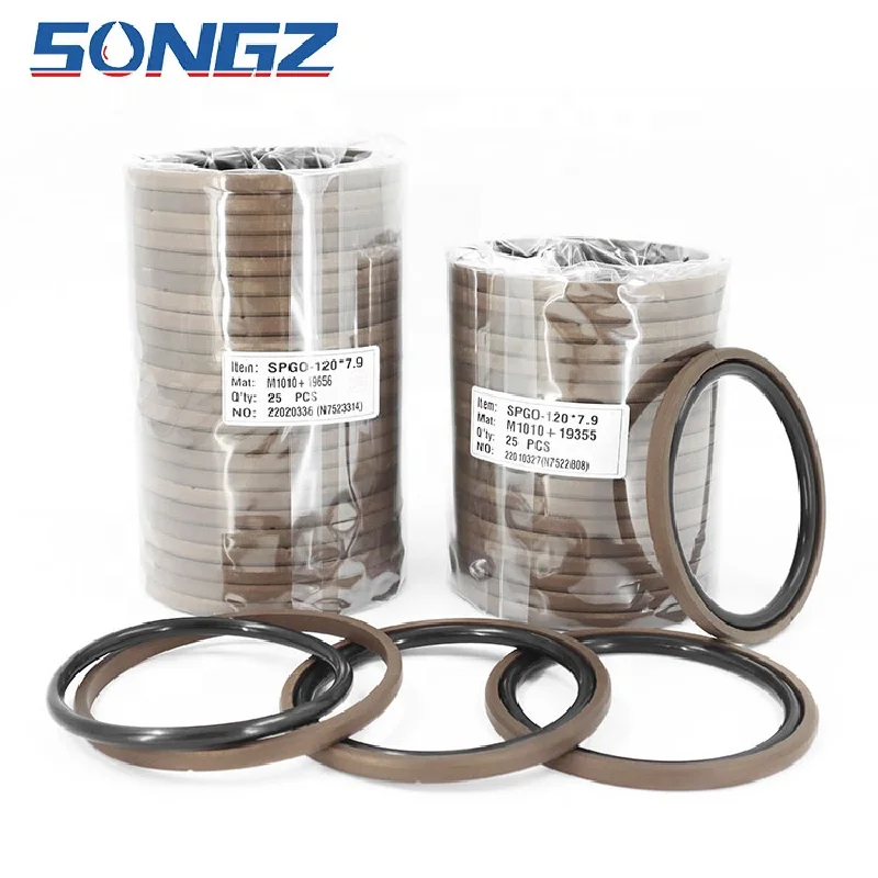 Excavator piston seal SPGO Filled PTFE+NBR material Bi-directional piston sealing ring 120*7.9