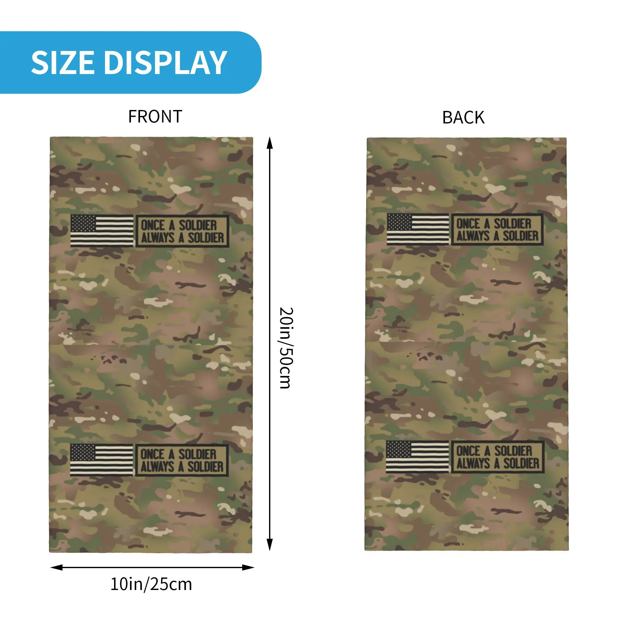 مخصص مرة واحدة جندي دائما جندي الرقبة الجراب الرجال النساء الأشعة فوق البنفسجية حماية الشتاء كامو التمويه الجيش باندانا وشاح للتزلج