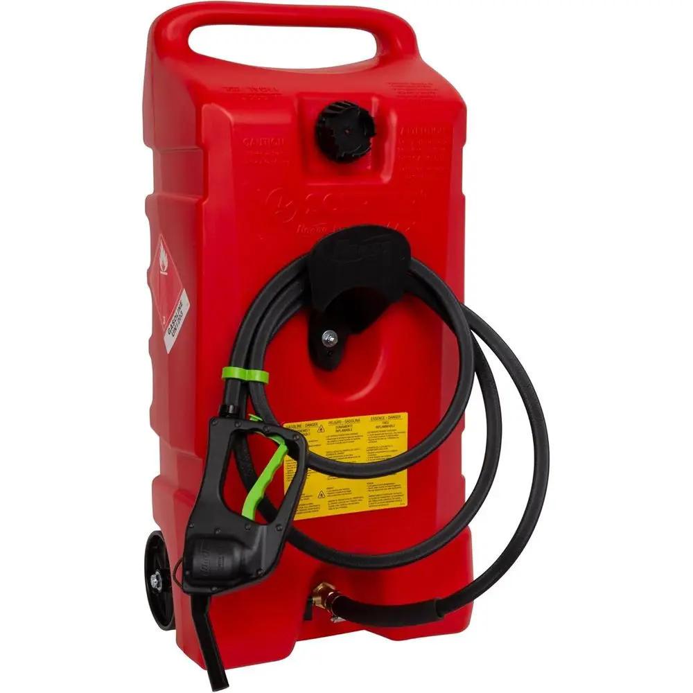 

Duax lo ’N Go 14 Gallon Gas Caddy, 53 Liter Portable uel Tank and uel Transer Pump with 10-oot Hose or Lawn Mower, arm, Marine,