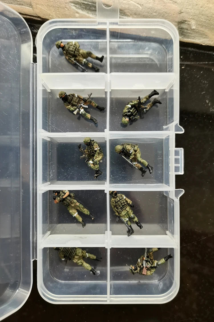 1/72 modello di soldato russo gruppo di 9 modelli di soldato dipinto finito (serbatoio escluso)