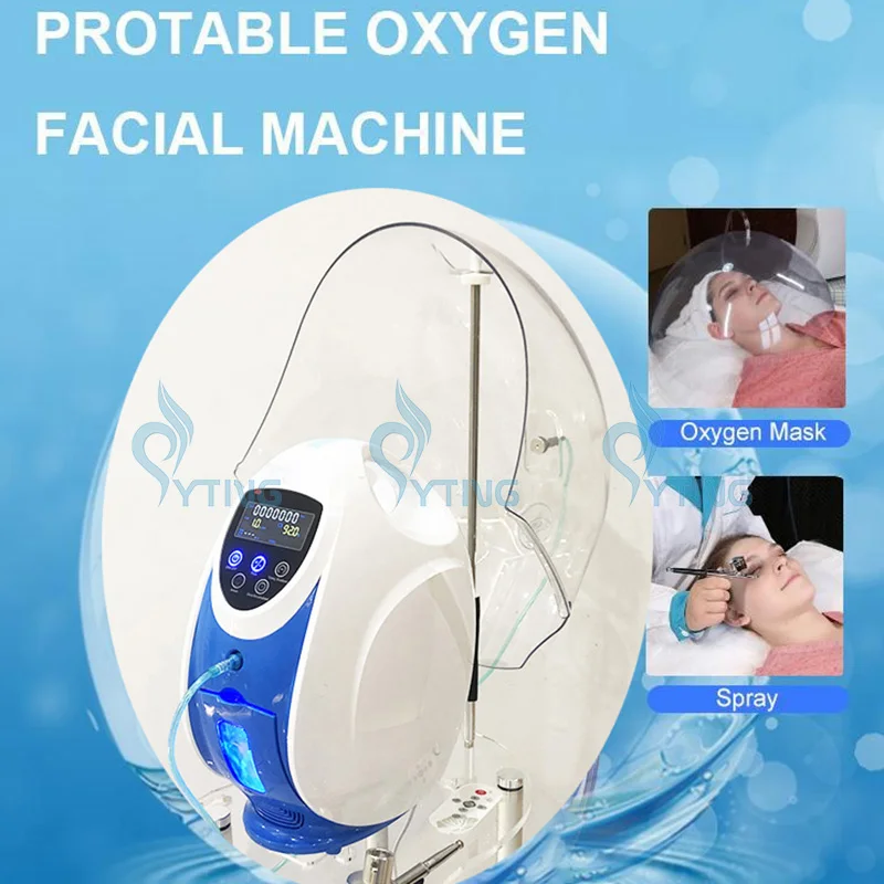 

Portable Oxygen Facial Machine 2 in 1 Pure Dome Face Therapy Mask Jet Peel Spray Skin Care