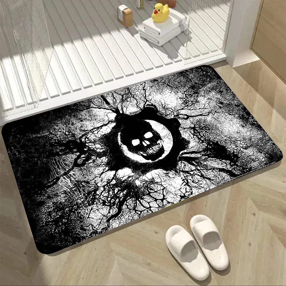 تروس حصيرة أرضية ماصة للحرب ، حصير مانع للانزلاق ، ماسح أرجل ، سجادة منزلية ، حصيرة قدم للحمام ، لوازم الديكور #4