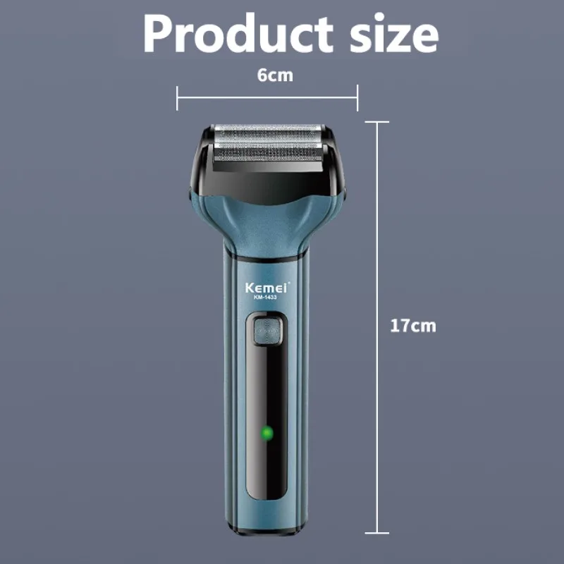 Kemei 3 In 1 Powerful Electric Shaver Facial Body Hair Trimmer Beard Shaving Machine Razor Nose Ear Hair Trimmer for Men KM-1433