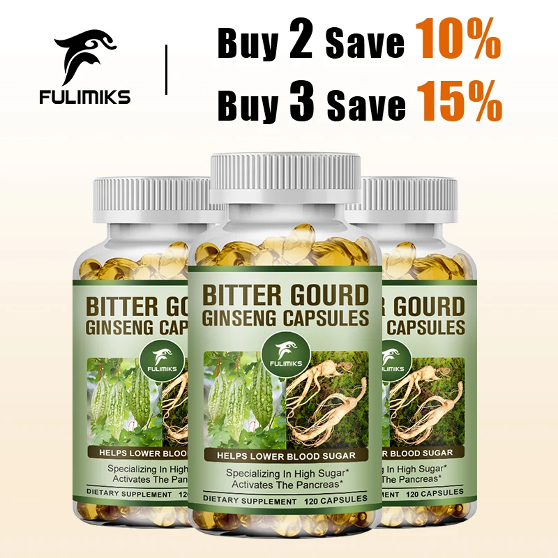 Premium Bitter Melon Supplement, with Panax Ginseng & Chromium, Supports Glucose Balance, Pancreatic Health & Daily Vitality