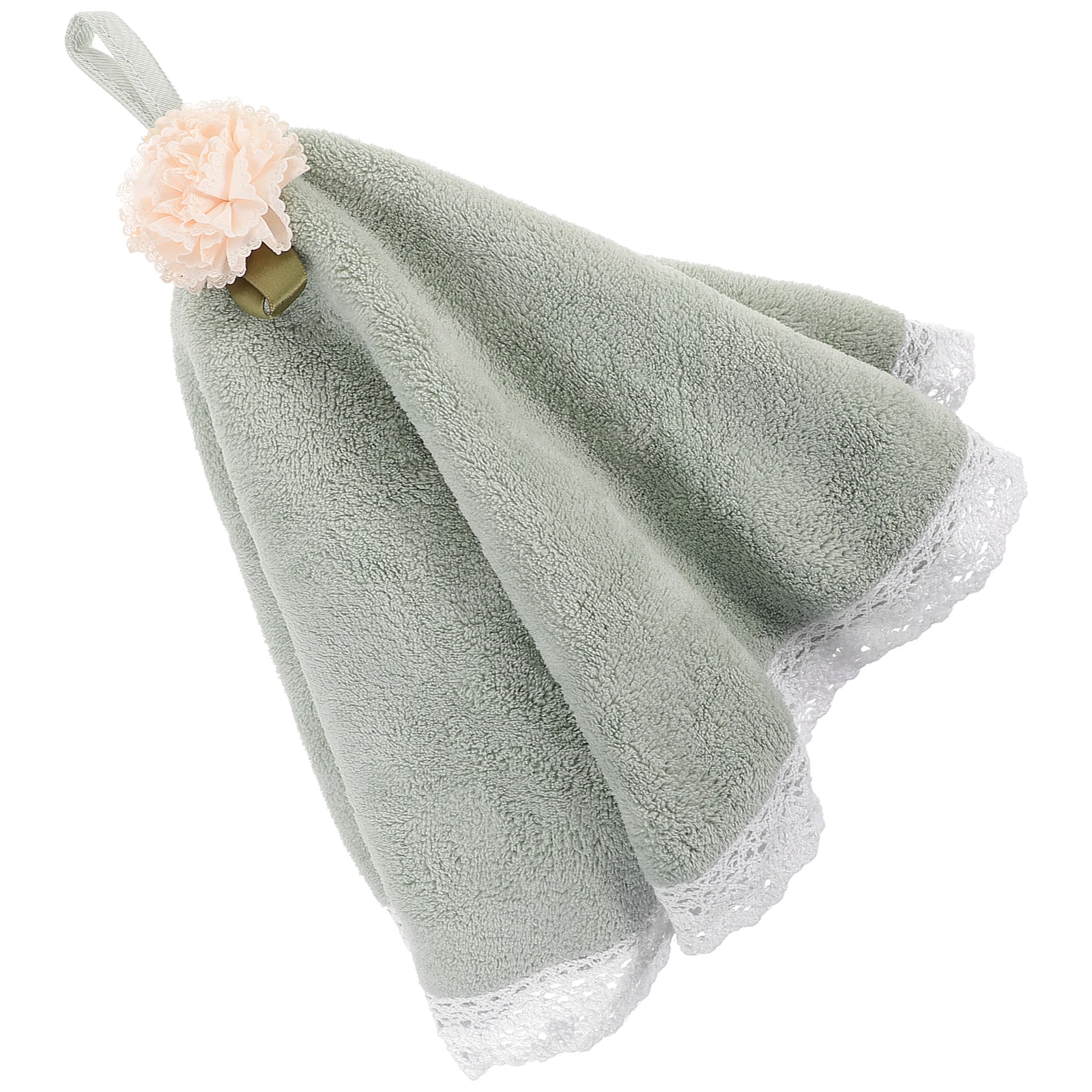 

Round H Coral Fleece Quick Drying Kitchen Bath Travel Washable Hanging Absorbent Coral Fleece H Towel Soft Long Use