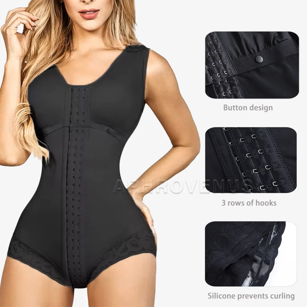 Fajas Shapewear for Women Hook And Eye Closure Breast Support Tummy Control Body Shaper Slimming Sheath Flat Belly