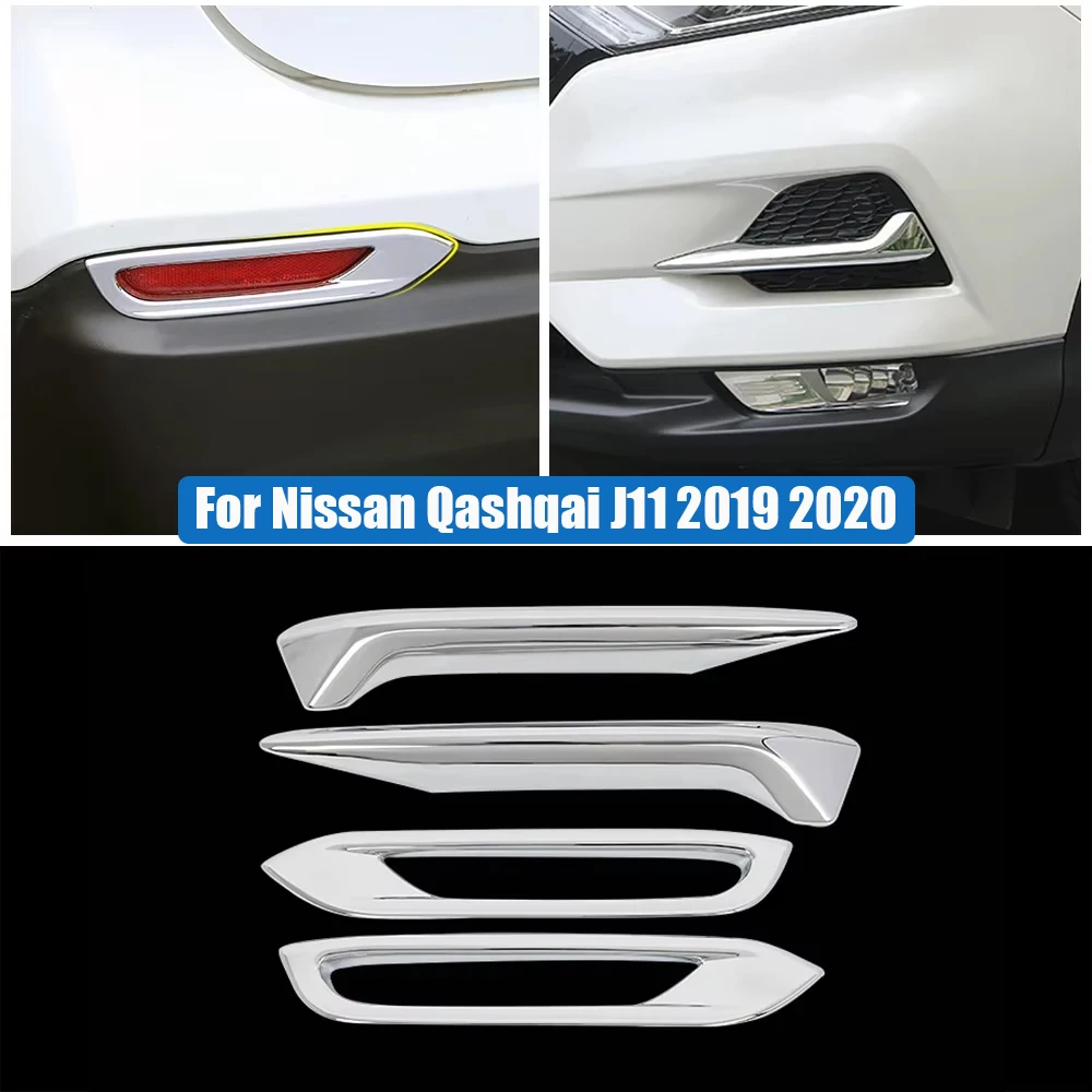 

Car Exterior Part Front Rear Fog Lamp Light Bumper Reflector Frame Cover Trim Chrome Refit for Nissan Qashqai J11 2019 2020