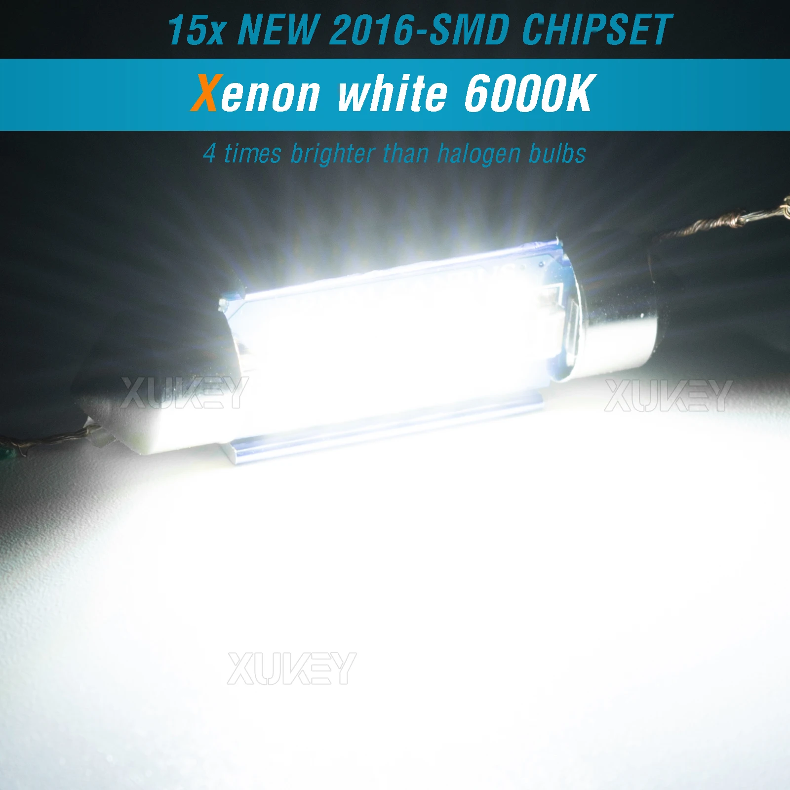 4X 39mm 38mm LED Festoon Bulbs C5W Bulb CANBUS 2016-15-SMD 12V Car Interior Replacement Dome Interior Reading License Plate Lamp