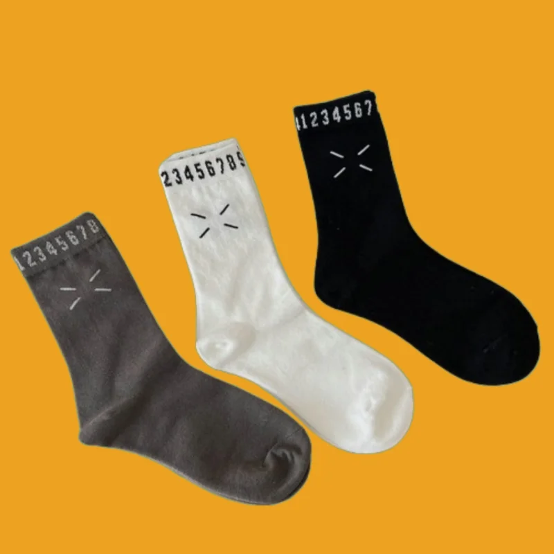 

5/10 Pairs Korean Style High-waisted Autumn and Winter Girls' New Fashion Stacked Socks European Socks Women's Middle-tube Socks