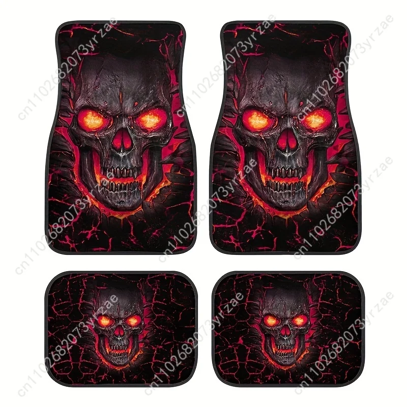 

Skull 4pcs Universal Car Floor Mats All-Season Fashionable Auto Interio Absorbent Non-Slip Washable Car Floor Mats