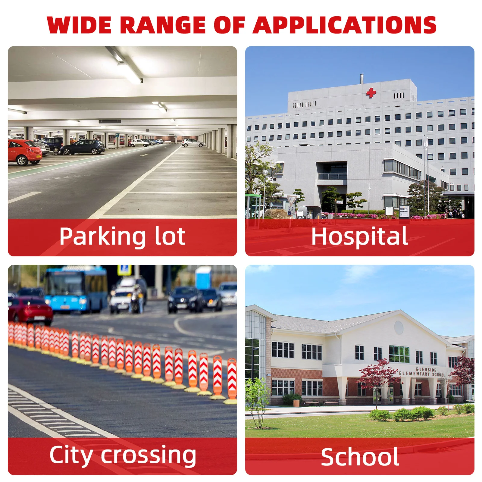Warning Column Red White Elastic Isolation Pile Fillable Base Anti-Collision Road Barrier Traffic Safety Facility