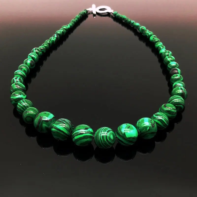 1PCS Round Malachite Twer Bead Necklace Jewelry Handmade Murano Thousand Flowers Glazed For Women Fashion DIY Personality Femal