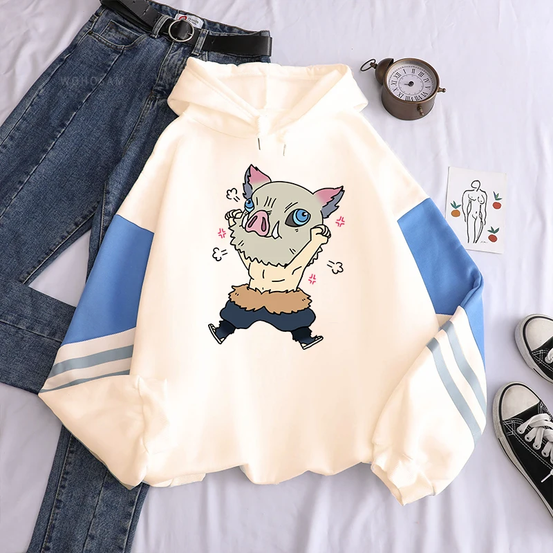 Anime Demon Slayer Hashibira Inosuke Hoodies Harajuku Men Women Kawaii Printed Streetwear Winter Plus Size Casual Sweatshirt