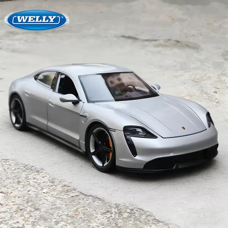 Welly 1:24 Porsche Taycan Turbo S Legierung Sportwagen Modell Druckguss Metall Neue Energie Fahrzeugmodell Simulation Kindergeschenke