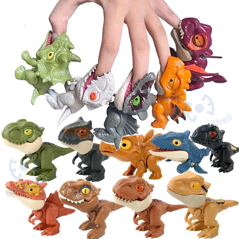 쥬라기 손가락 공룡 티라노사우루스 모델 장난감 어린이용 손가락 물기 공룡 가동 관절 공룡 장난감 소년 선물