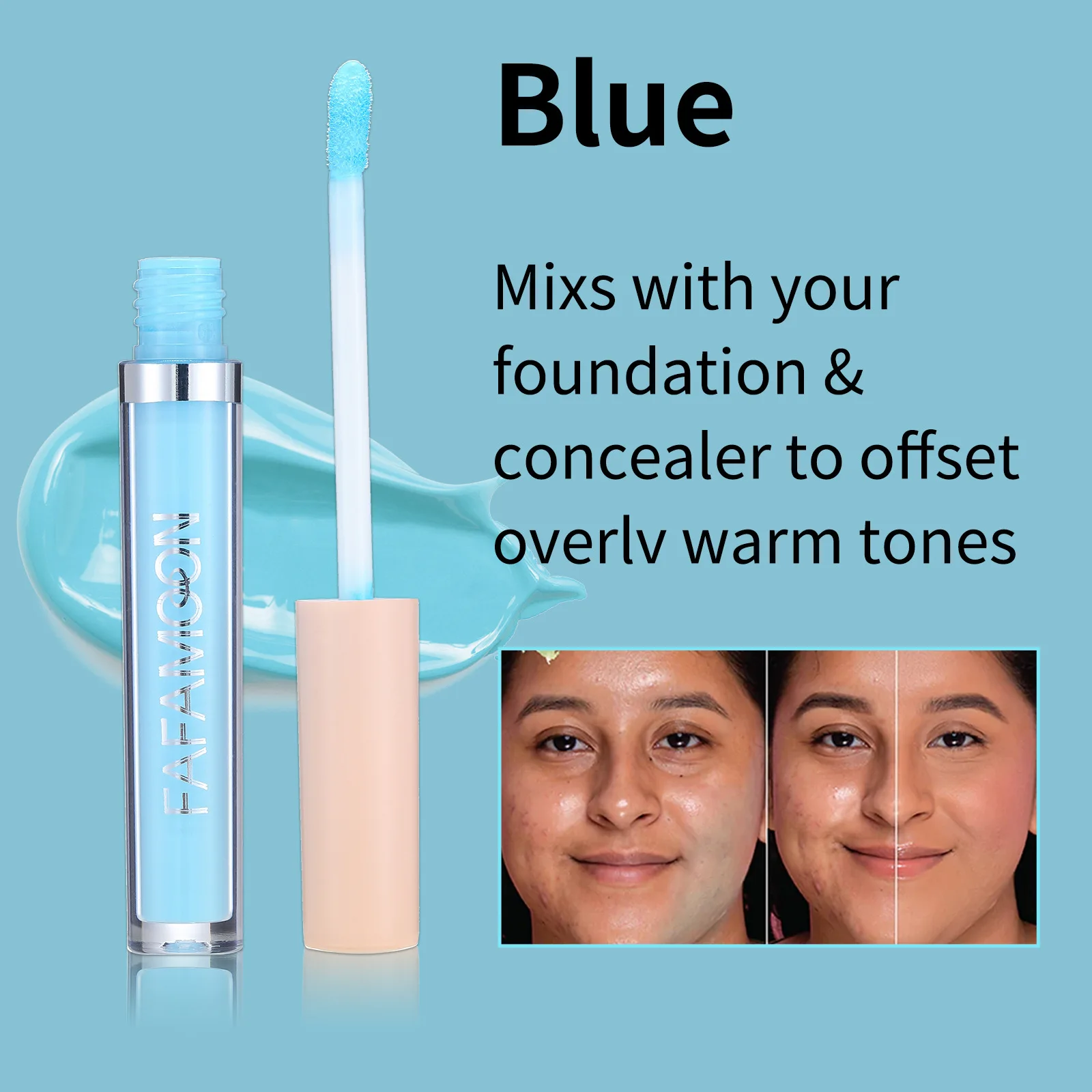 FAFAMOON 7 สี ปรับสีผิวให้กระจ่างใสและปกปิดฝ้า คอนซีลเลอร์เพื่อขจัดรอยคล้ํา คอนซีลเลอร์พาเลทติดทนนาน