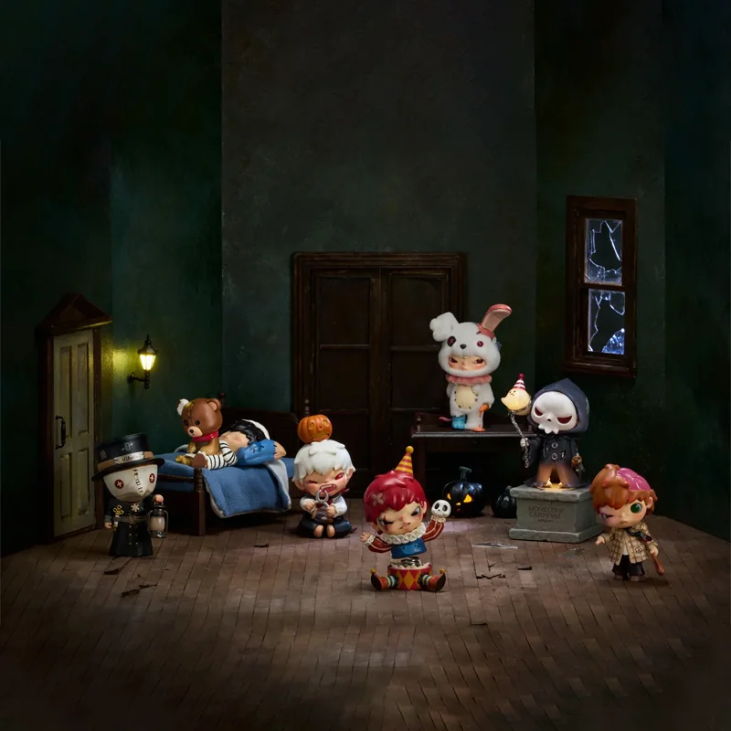 Hirono Monsters-caja ciega de la serie Carnival, escena de juego de marea, decoración de escritorio, juguetes coleccionables, regalo sorpresa de Halloween para niños y adultos