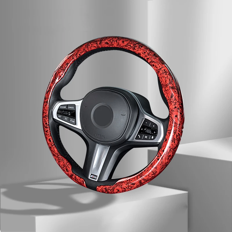 Anti-Slip Wood Grain Car Steering Wheel Cover 38cm 15Inch For Mercedes-Benz BMW Audi Toyota JEEP Hyundai Mazda Ford Lexus etc.