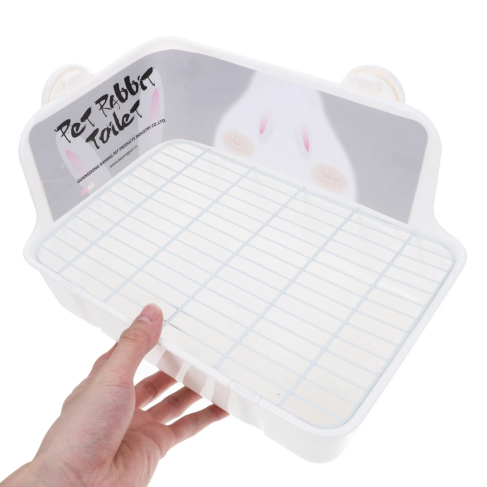 

Rabbit Litter Box Plastic Corner Splash Proof Small Animal Toilet Bunny Potty Training Tray Easy Clean Rabbit Litter Box