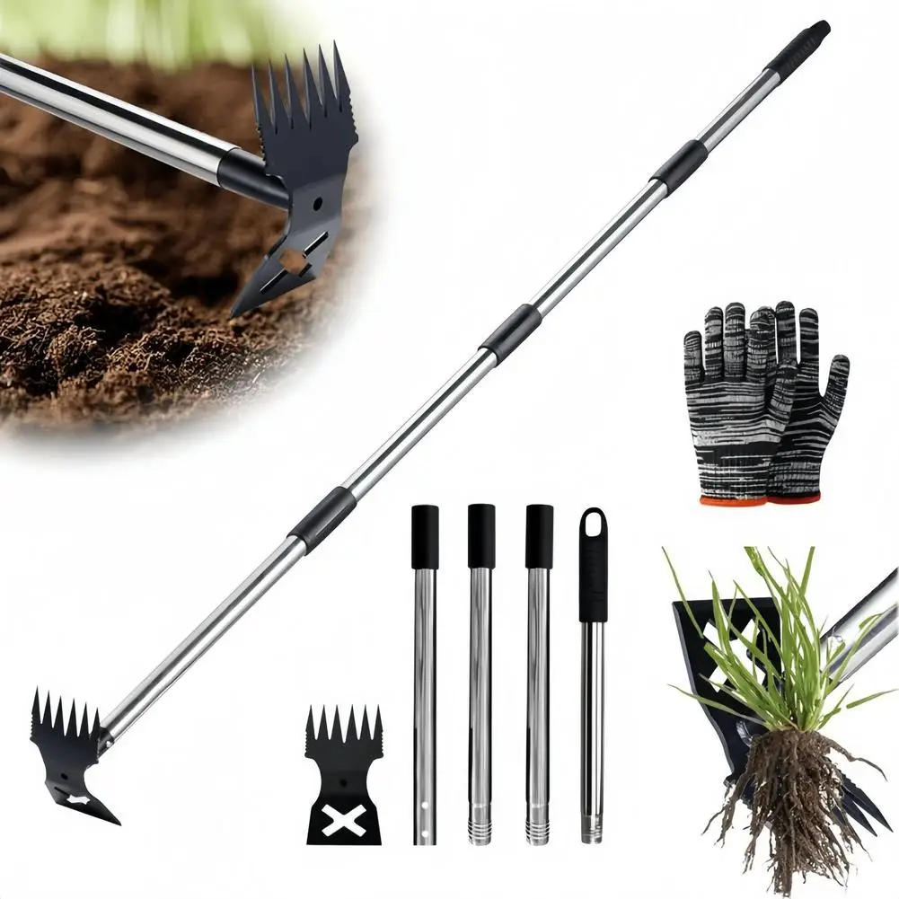 

All-steel Dual-purpose Hoe Rust-Resistant Digger Ergonomic Design For Yard Backyard Weeding Grass Farm Garden Weeder Tool B7G4