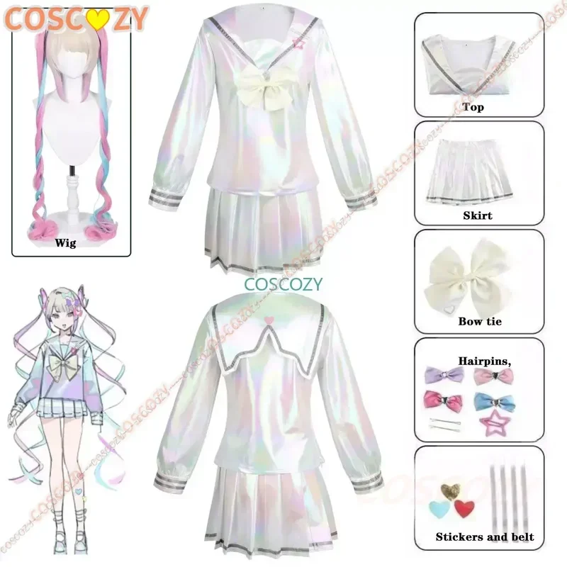 Roupa de menina nova para meninas, fantasia Lolita Cosplay, lindo laser, terno de marinheiro JK, uniforme escolar, Comic Con, roupa para meninas