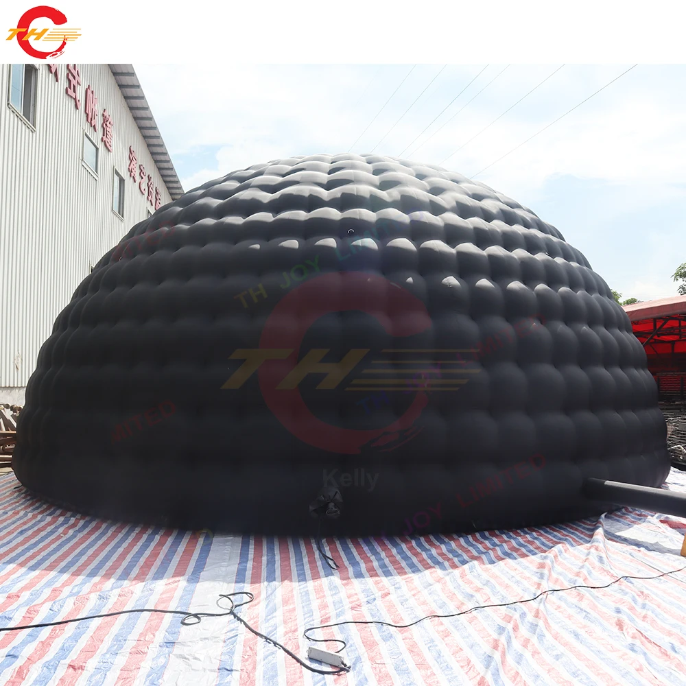 Fast Shipping 10m Dia สีดําเต็นท์โดมพอง Double Layer Igloo สนามหญ้าเต็นท์สําหรับขาย