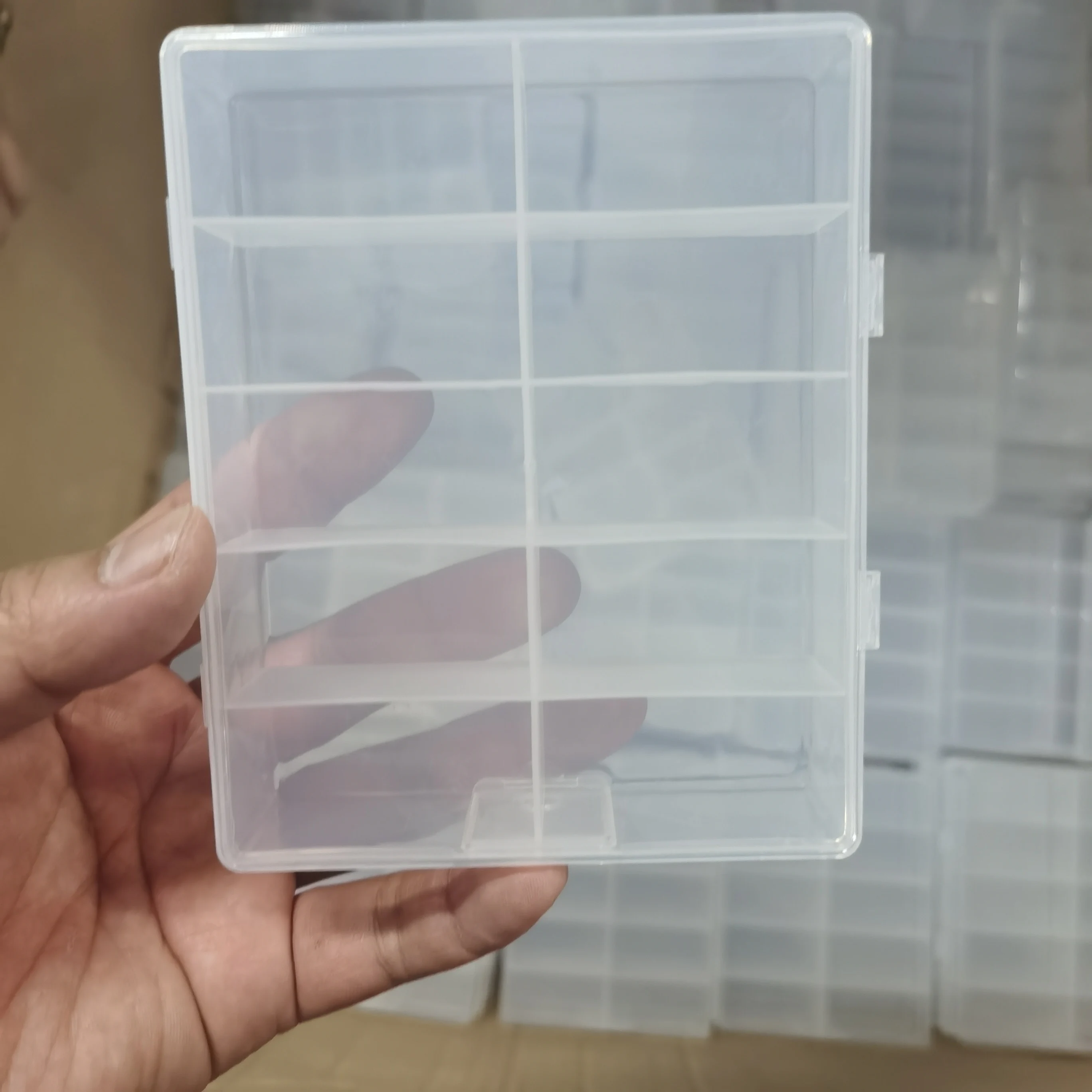 Boîte de rangement en plastique Transparent à 10 grilles, boîte de rangement pour décoration de bijoux d'ongles, boîte de rangement de pointes d'ongles, porte-feuilles en strass