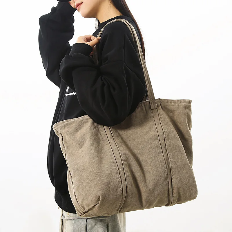 

Oversized Canvas Tote Bag for Women New Casual High Quality Eco Shopper for Lady Shoulder Shopping Bag Student Book Bag Handbag