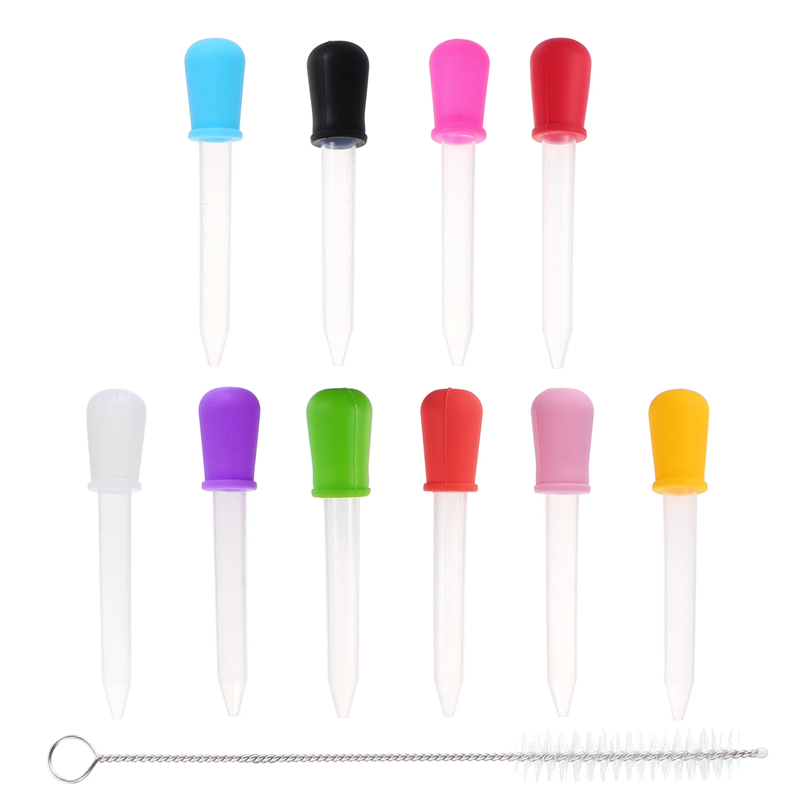 

10Pcs Silicone Droppers Pipettes Graduated Dropper Medicine Dispenser Random Color for Baby Feeder and Creative Activities