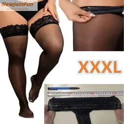 Women Plus Size Stockings Oversized Lace Stockings XXXL Thigh High Sheer Fishnet Stockings