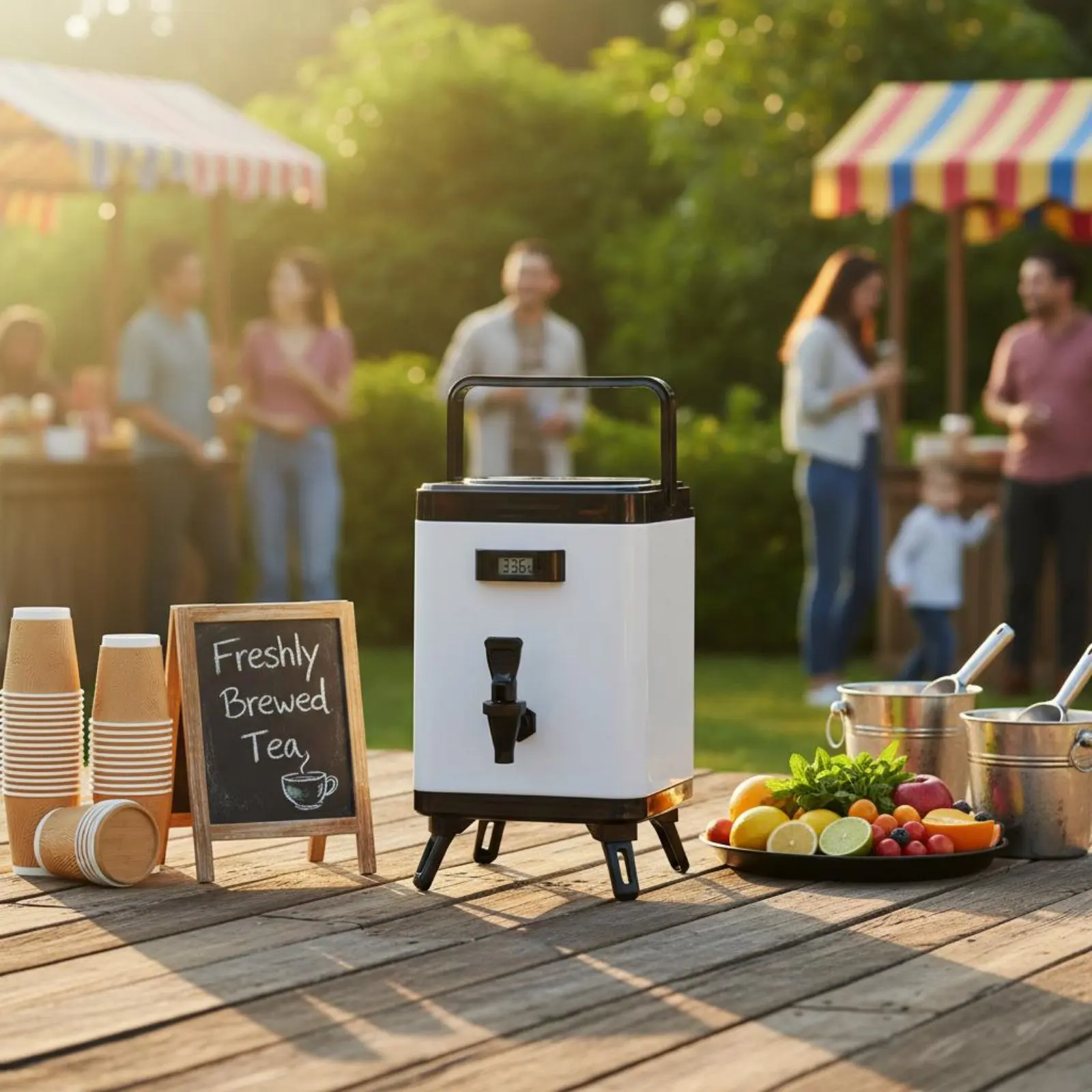 

Milk Tea Container 24-Hour Insulation Square Beverage Dispenser Hot and Cold Drink Container Sealed Screw Lid for Caterers
