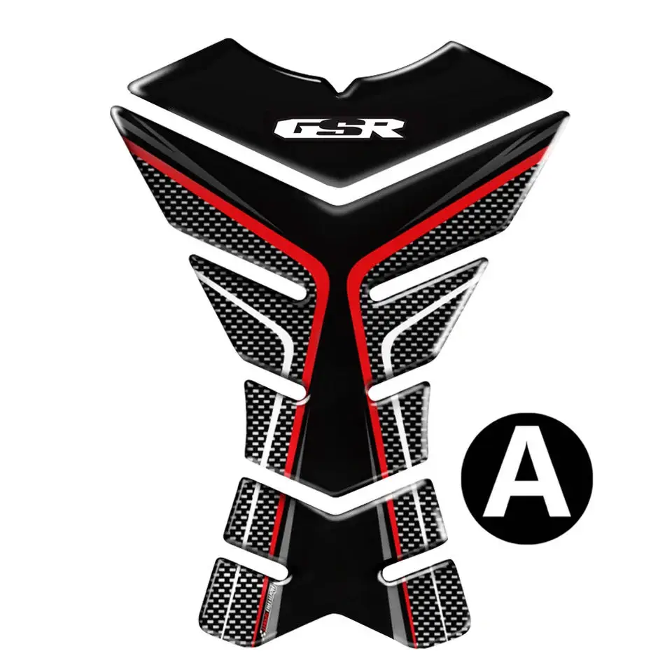 

3D Carbon-look Motorcycle Tank Pad Protector Decal Stickers Case for SUZUKI GSR250 GSR400 GSR600 GSR750 GSR Logo Tank All Years