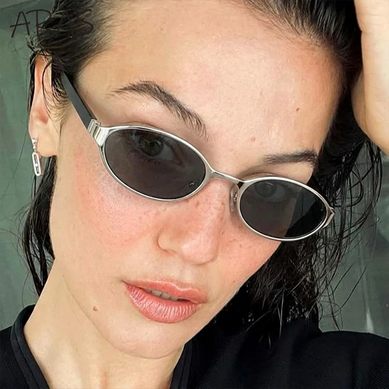 

Y2K Punk Small Frame Oval Sunglasses Women 2026 Luxury Designer Vintage 90s Narrow Black Sun Glasses Retro Lady Fashion Eyewear
