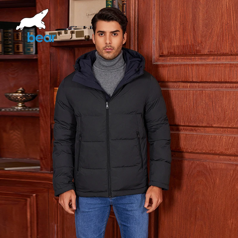 ICEbear 2024 New Winter Men's Warm Parker Jacket Men's Hooded Casual Thick Jacket Hood Jacket MWD4860I