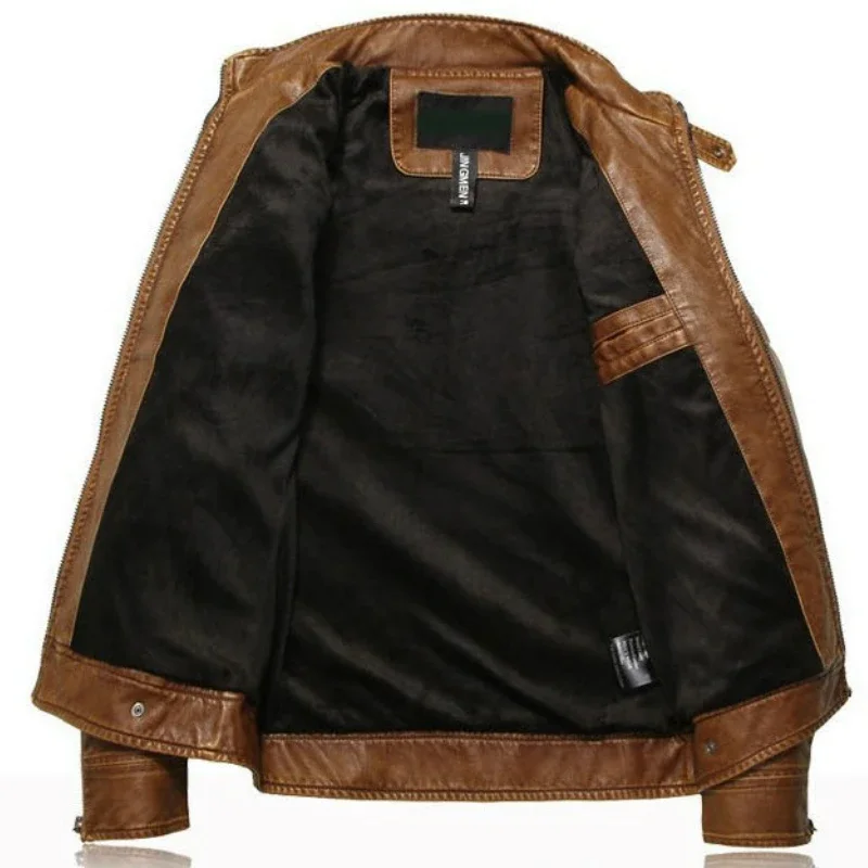 Mens Leather Jackets Autumn Winter Male Classic Motorcycle High Quality PU Leather Jacket Casual  Couro Masculin 5XL ZL201