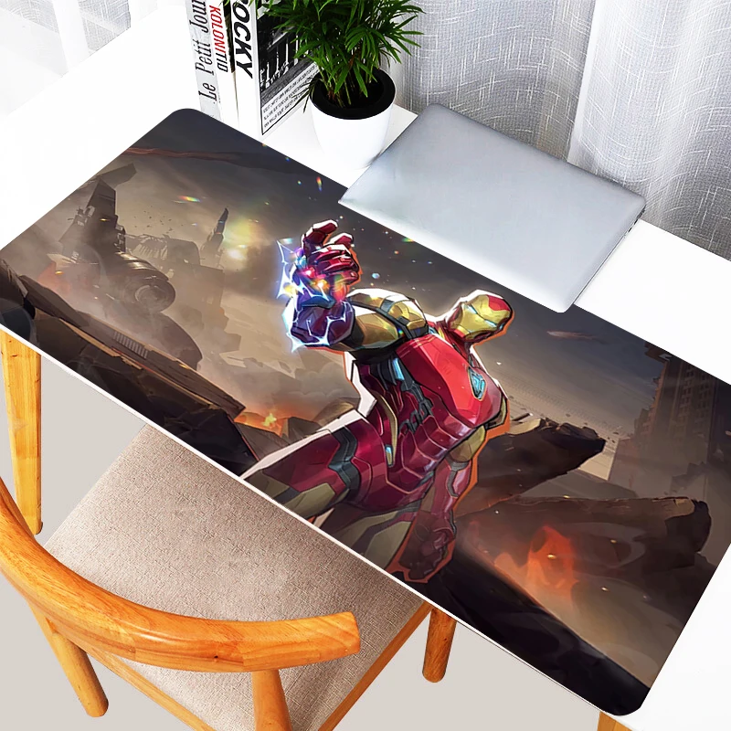 لوحة ماوس أنيمي ألعاب لوحة ماوس ألعاب HD طباعة الرجل الحديدي حصيرة مكتبية أبيض وأسود تلعب حصيرة مكتب خزانة الكمبيوتر لوحة المفاتيح #5