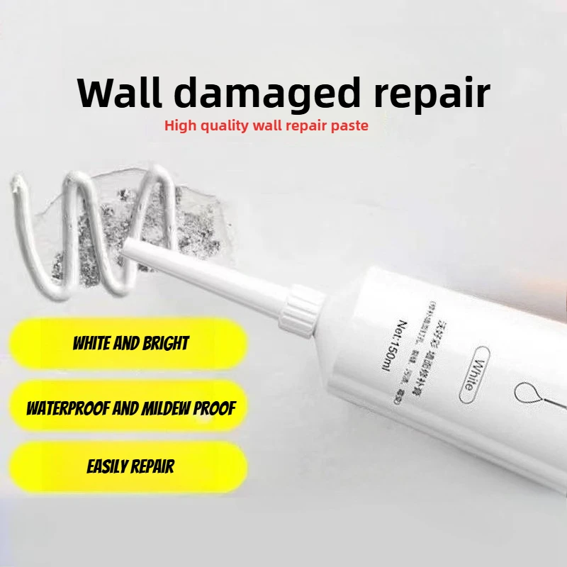 Agente de calafetagem para reparo de parede, pasta de vedação, secagem rápida, tinta válida, à prova de molde, restauração de parede, creme de reparo com raspador