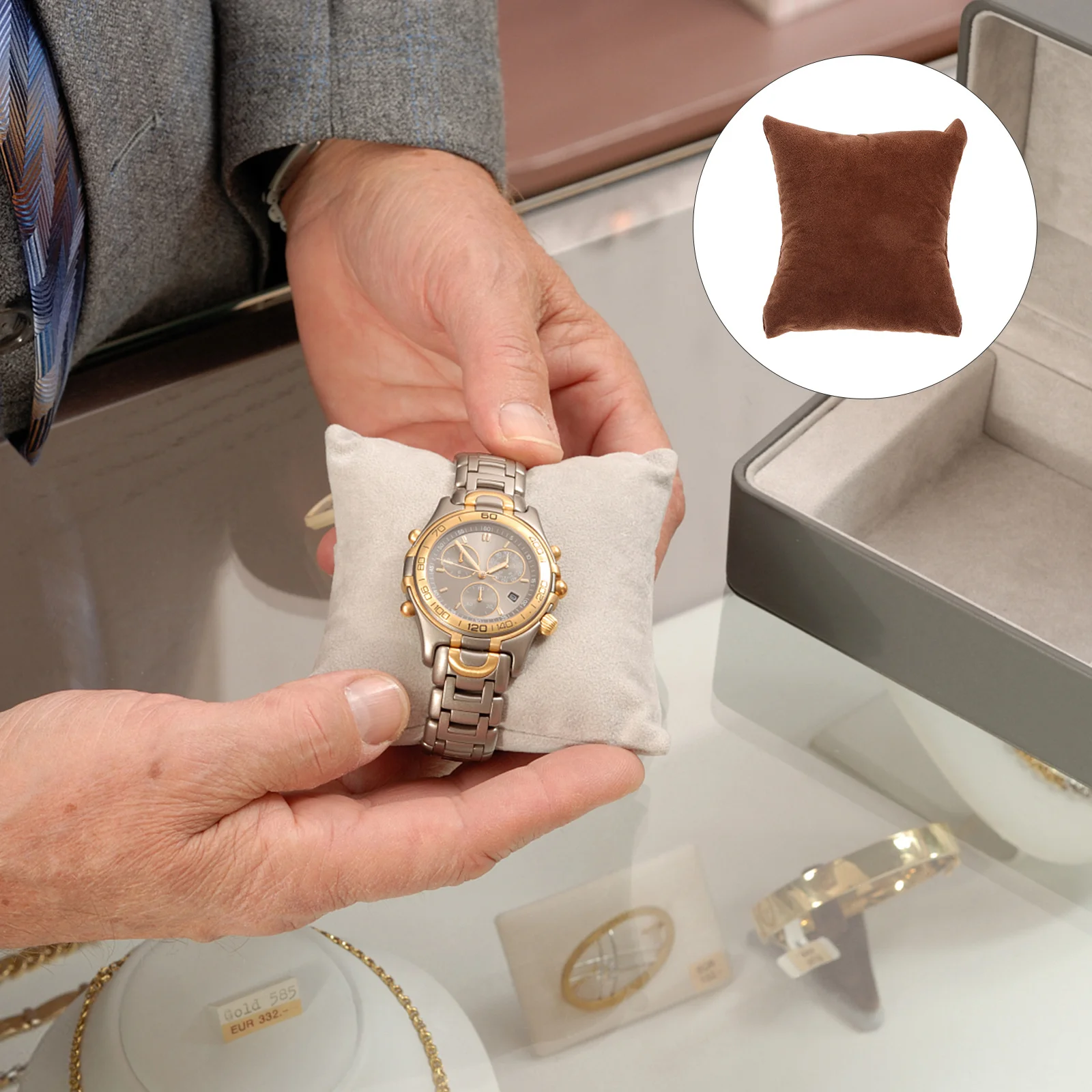 

10 шт., подушки для дисплея в коробке для часов, подушки для демонстрации ювелирных изделий для часов, браслетов, браслетов, подушка для часов, подушка для ворса