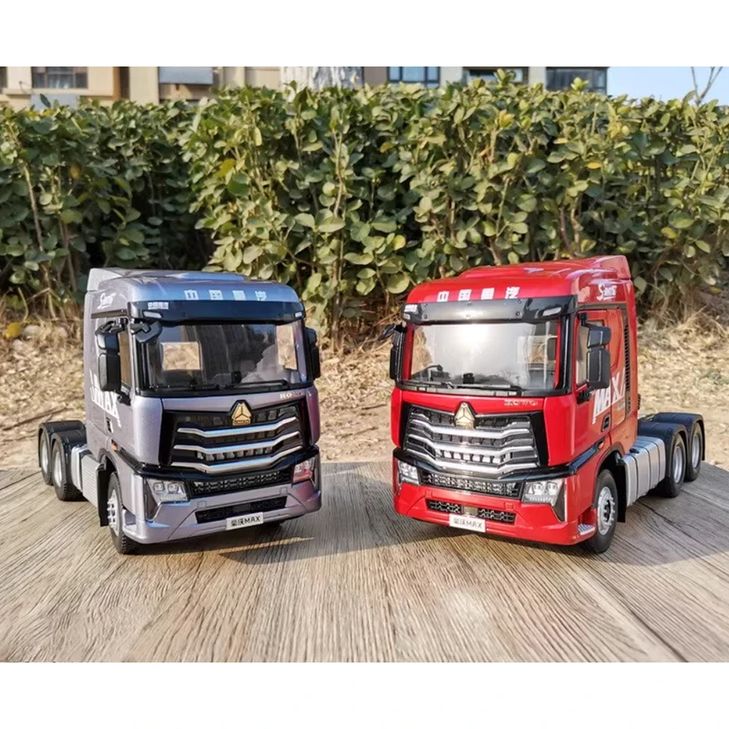 Diecast 1:24 Scale Heavy Duty Truck HOWO MAX Tractor Head Car Model Truck Alloy Model Simulation Collection Gift Toys Display