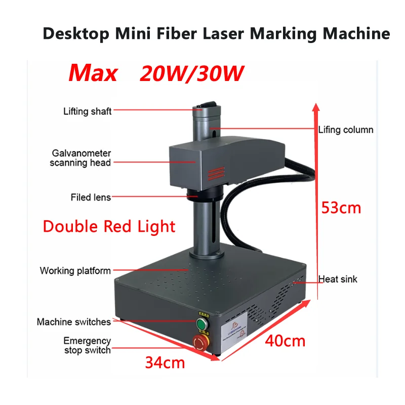 LY Desktop Mini 20W 30W MAX Raycus Fiber Laser Marking Machine Metal Engraving Machine for PVC Plastic Stainless Steel 500W