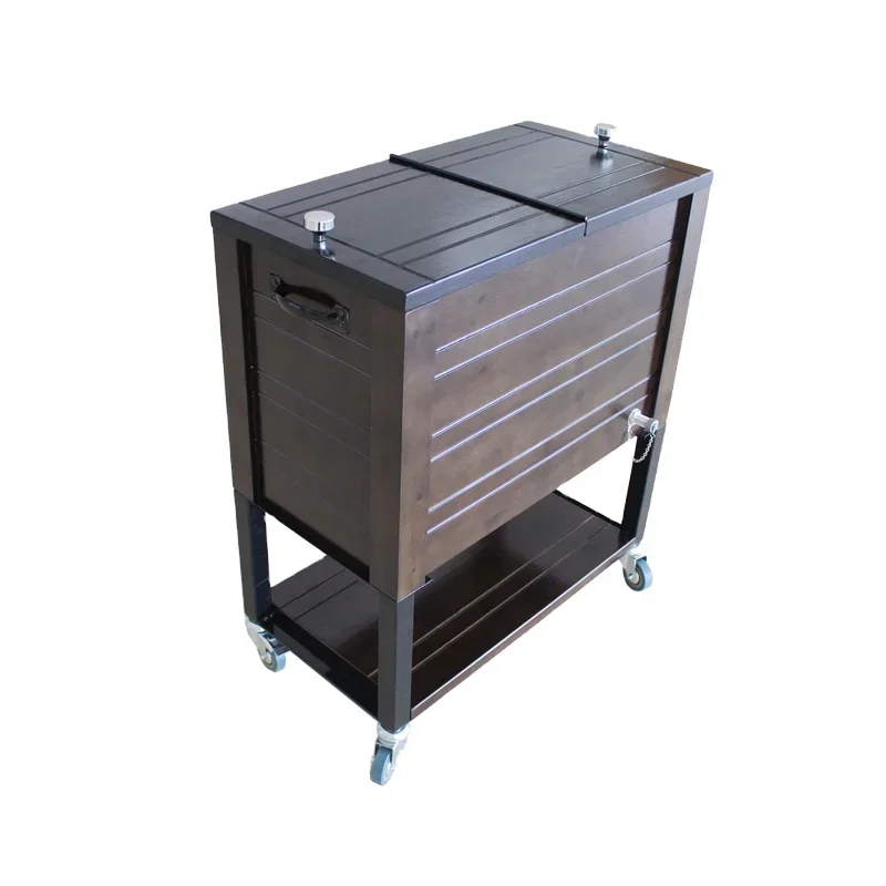 

Wooden Cooler Box Patio Wooden Cooler Cart With Shelf