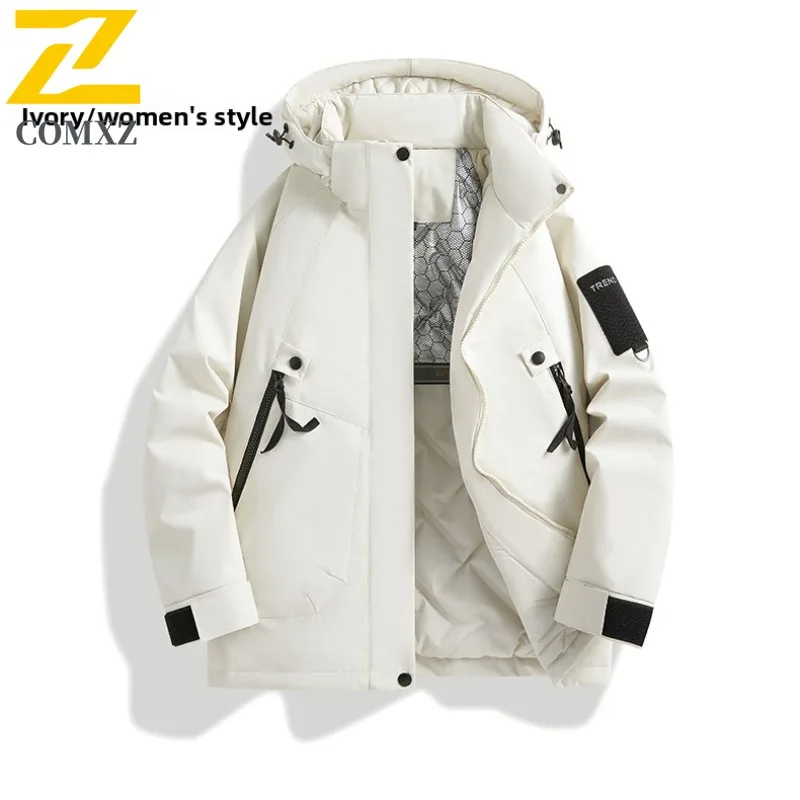 COMXZ New Winter Padded Jacket Graphene Heating Outdoor Windproof Thermal Coat Machine Quilted Unisex Two Zip Field Jacket Liner