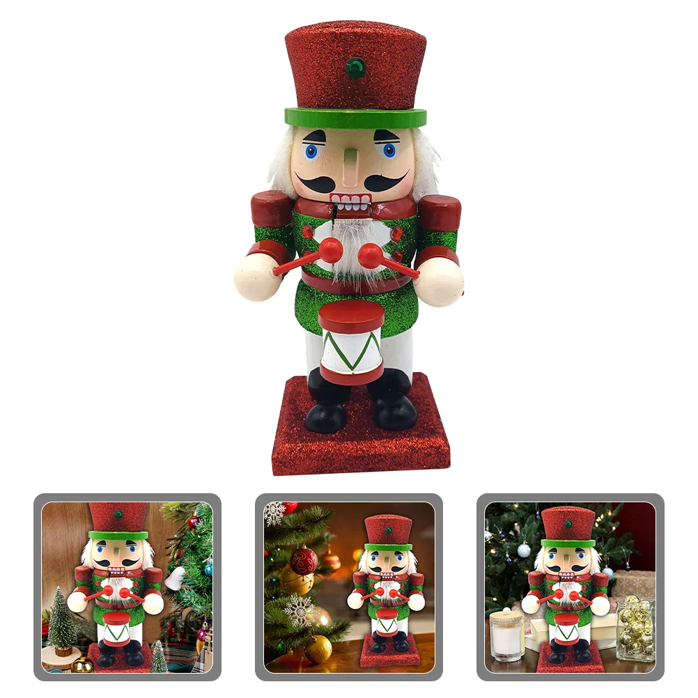 

Wooden Nutcracker Christmas Decor Classic Holiday Xmas Nutcracker Ornament Tabletop Festival Nutcrackers Figure Desktop Display