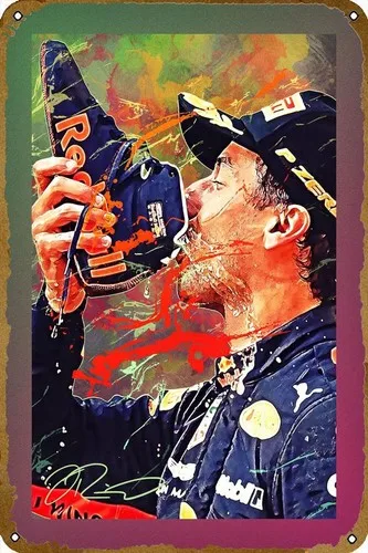 Póster deportivo de Daniel Ricciardo, cartel de metal, decoración de pared retro
