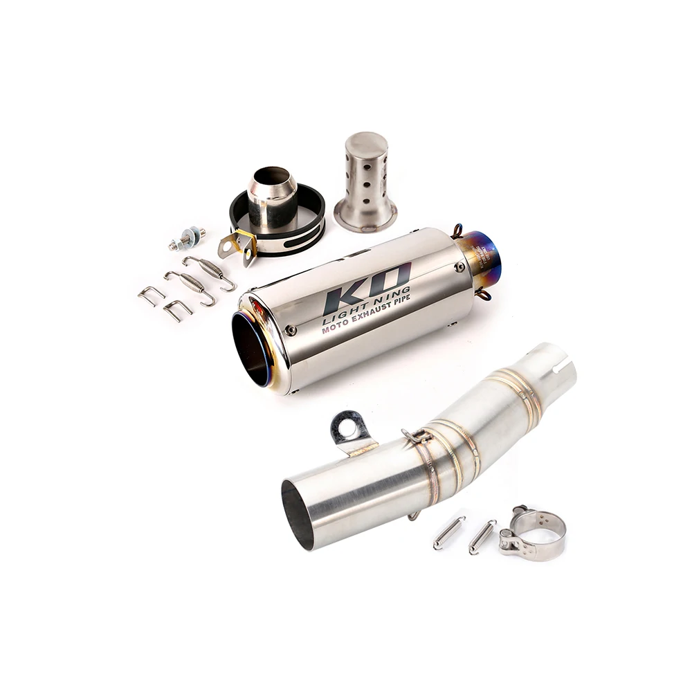 Slip On For YAMAHA YZF-R6 2006-2025 Motorcycle Exhaust Escape System Middle Link Pipe 60mm Muffler Stainless Steel view 2