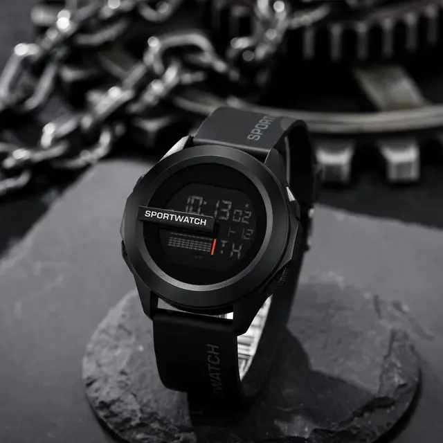 Montre électronique multifonctionnelle pour homme, grand cadran, montre électronique lumineuse 1