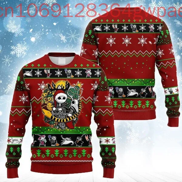 Disney Nightmare Christmas Movie Ugly Christmas Sweater Jack Skellington Xmas Christmas Gift for Men Women Sweater