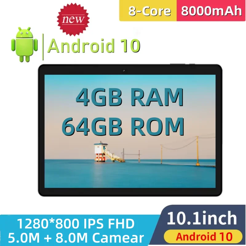 1280*800 IPS 10.1 INCH Android 10 Tablet UNISOC T310 Quad-Core Dual Camera 4GB RAM 64GB ROM Type-C 8000mAh Battery