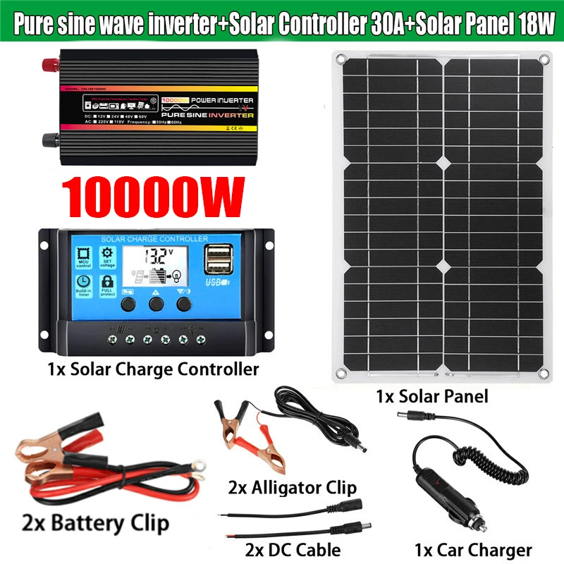 Imagem -03 - Inversor de Onda Senoidal Pura Lcd Digital Display Solar Inversor Tensão Transformador Carro Dc12v para ac 220v 110v Conversor 10000 12000w