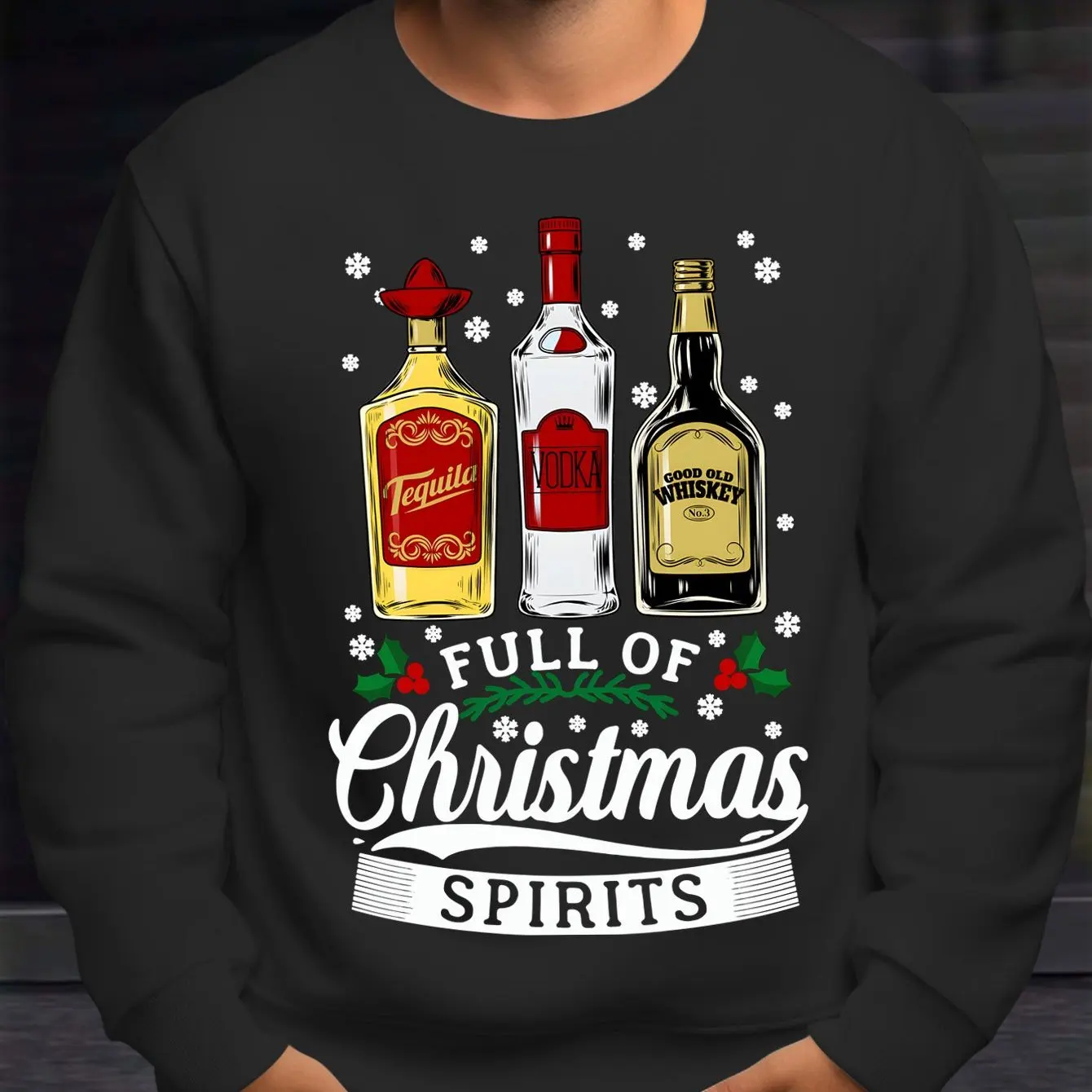 

Fun Christmas Element Spirits Printed Men's Sweatshirt Fashion Breathable Polyester Pullover Tops Unisex Street Y2k Men Clothing